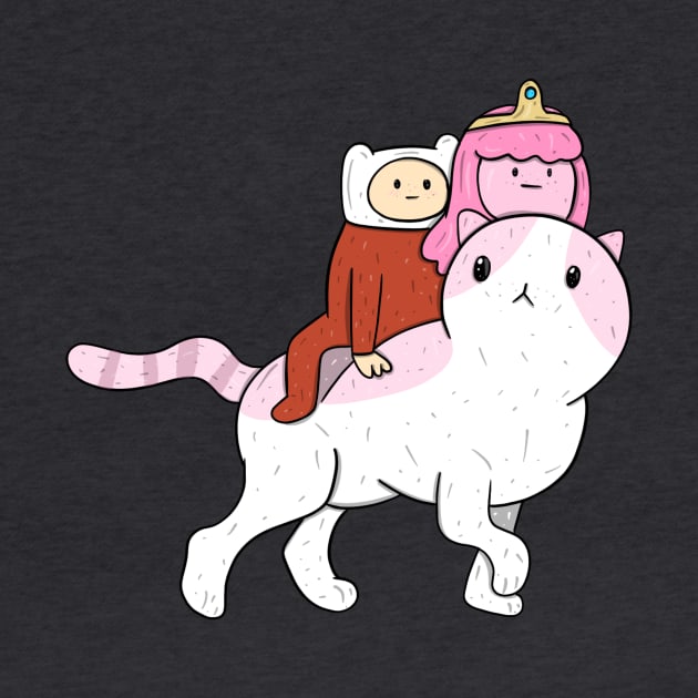 Finn and Princess Bubblegum on Timmy by surfinggiraffecomics